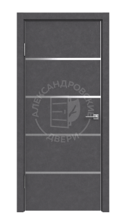 Межкомнатная дверь ALUM 4  (молдинг в цвете металлик) (Бетон темный)