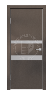 Межкомнатная дверь ALUM 8 (Шелк табакко, Зеркало матовое)